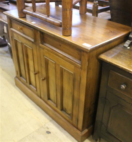 Panelled oak dwarf cabinet